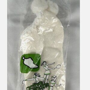 NEW Vintage Pom Pom Socks Active Sports Ankle Footie White USA Montgomery Ward